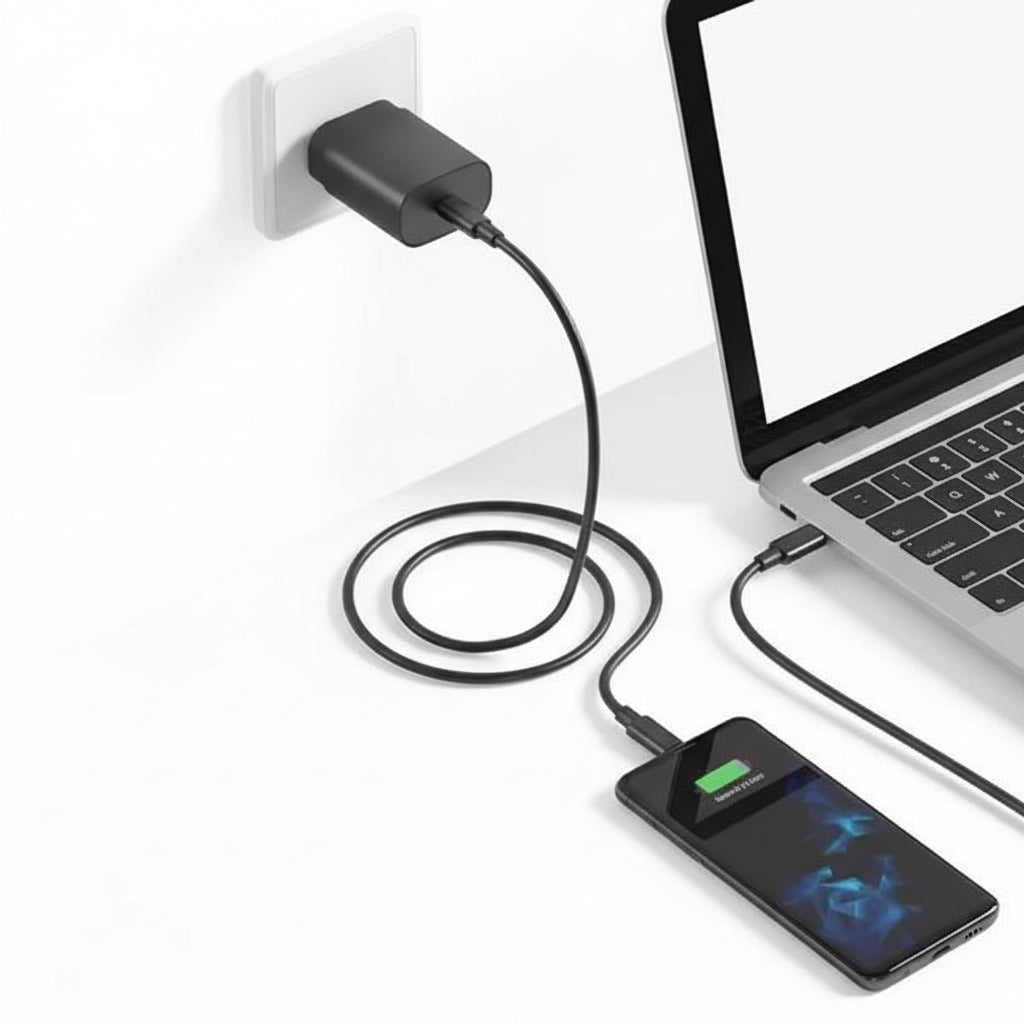 Cargador Rápida USB-C 25W con Cable Tipo C Incluido - Adaptador de Corriente de Carga Eficiente para Smartphone, Kit Pro 2026 - Conecta Chava Shop