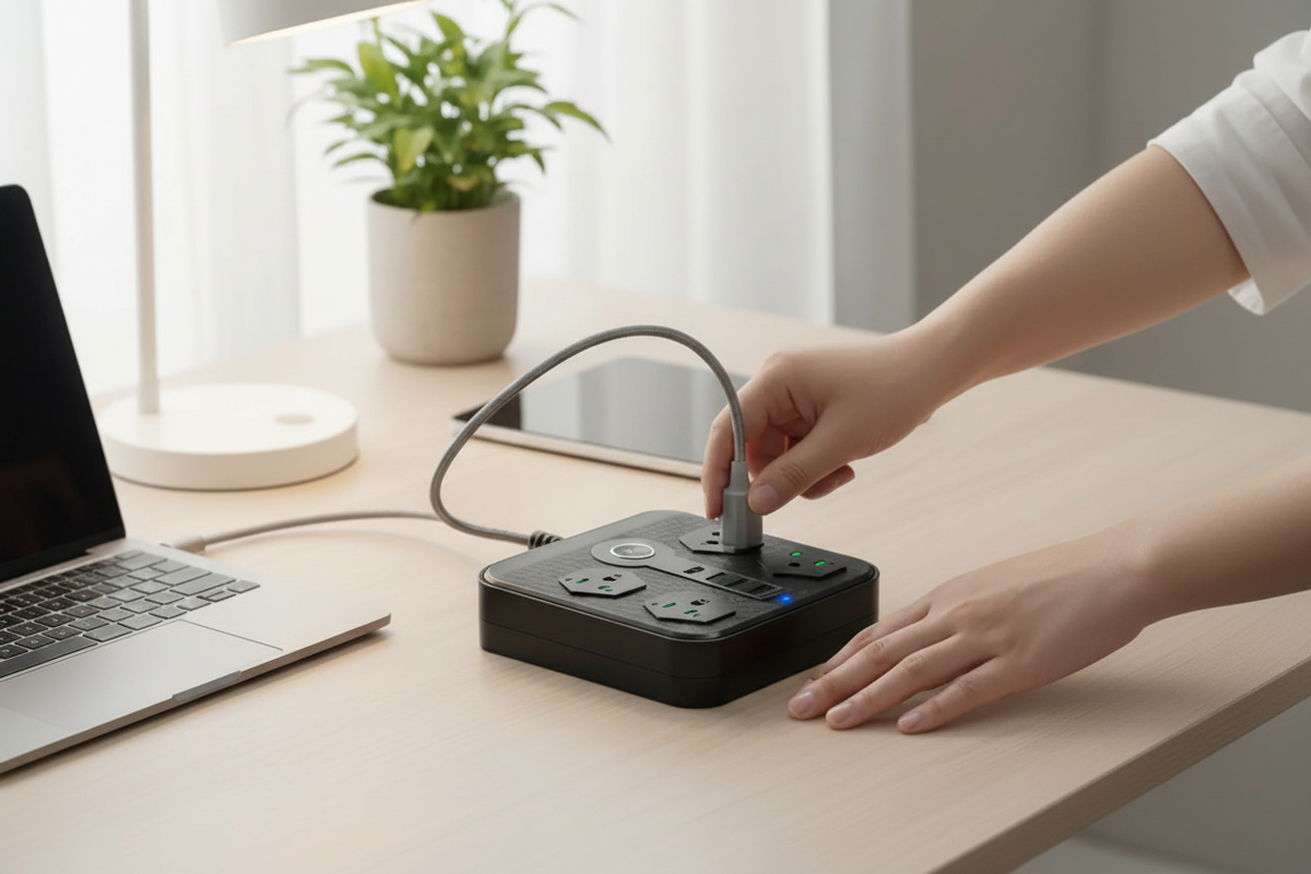 Multicontacto 8 en 1 con Puertos USB y Tipo C - Estación de Carga Inteligente para Escritorio y Protector de Sobrecargas Pro 2026 - Conecta Chava Shop