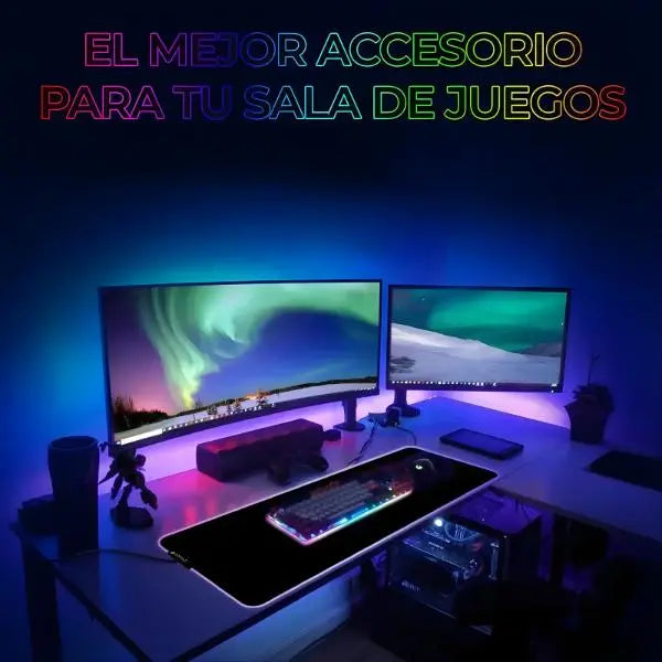 Mousepad Gamer XXL RGB 90x40 cm - Tapete Extendido para Teclado y Mouse Setup Gamer Pro 2026 - Conecta Chava Shop