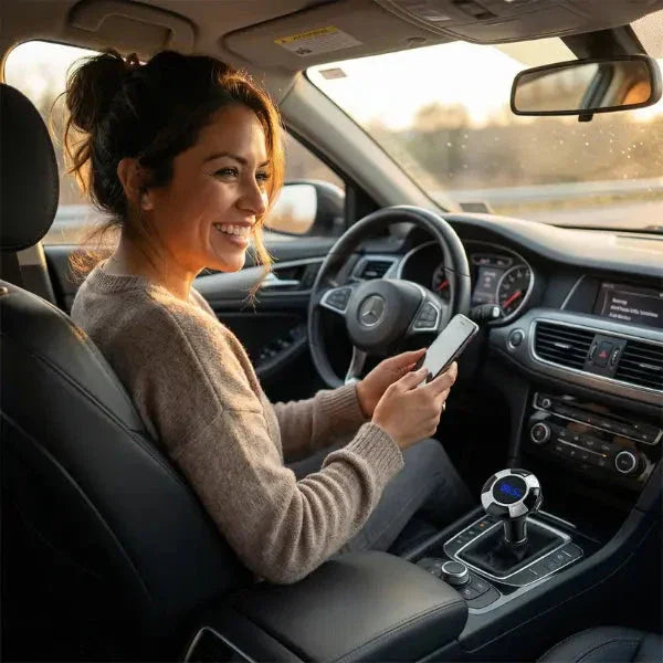 Transmisor Bluetooth FM Multiconexión para Auto - Reproductor MP3 con Entradas USB, TF y AUX Pro 2026 - Conecta Chava Shop