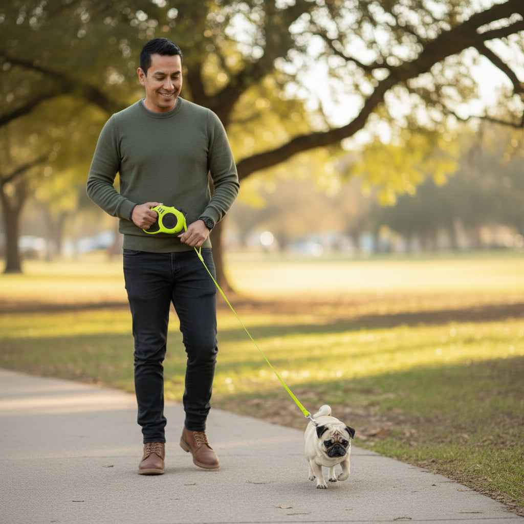 Correa Retráctil Para Perro de 5 Metros con Bloqueo de Seguridad - Extensible Ajustable de Alta Resistencia para Paseo Pro 2026 - Conecta Chava Shop