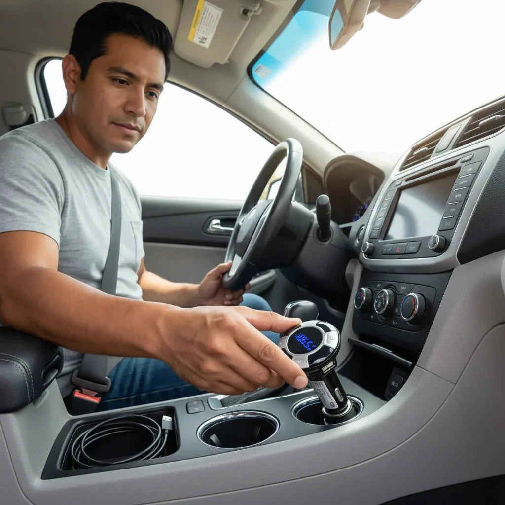 Transmisor Bluetooth FM Multiconexión para Auto - Reproductor MP3 con Entradas USB, TF y AUX Pro 2026 - Conecta Chava Shop
