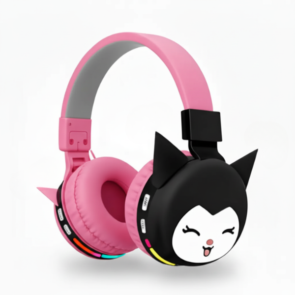 Audífonos Inalámbricos Kawaii con Diseño de Personaje Animado - Auriculares Bluetooth Plegables con Super Bass y Orejas Decorativas Pro 2026 - Conecta Chava Shop