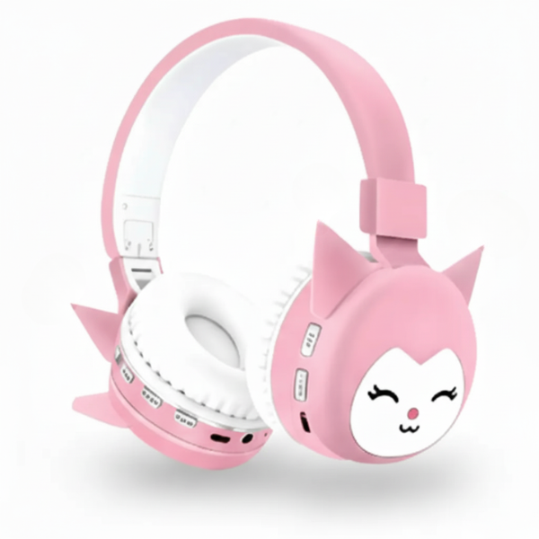 Audífonos Inalámbricos Kawaii con Diseño de Personaje Animado - Auriculares Bluetooth Plegables con Super Bass y Orejas Decorativas Pro 2026 - Conecta Chava Shop