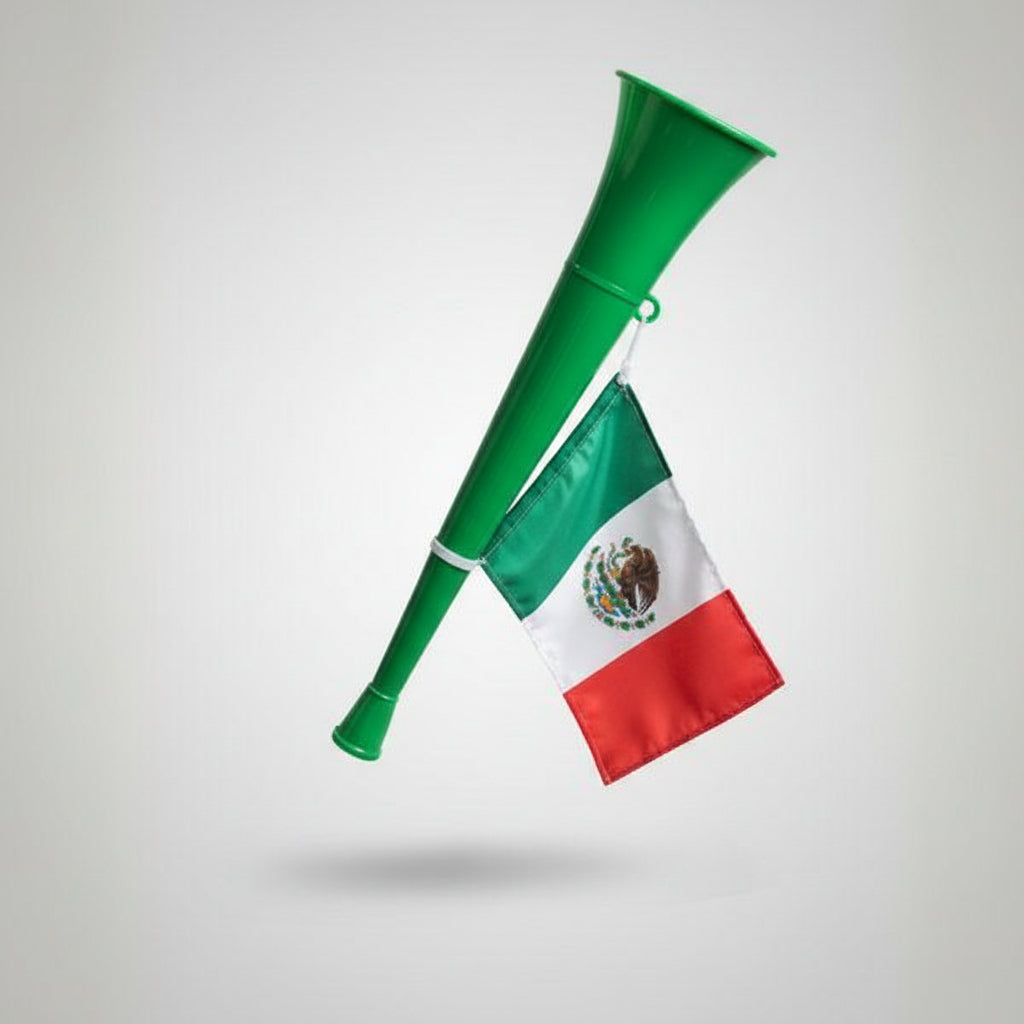 Trompeta de Plástico con Banderín Tricolor para Eventos Deportivos - Corneta de Animación Pro 2026 - Conecta Chava Shop