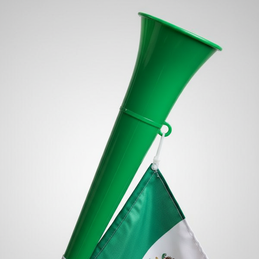 Trompeta de Plástico con Banderín Tricolor para Eventos Deportivos - Corneta de Animación Pro 2026 - Conecta Chava Shop