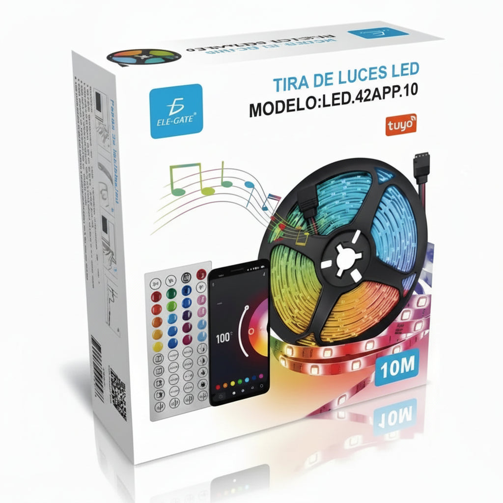 Tira LED RGB de 10 Metros con Control Bluetooth y App - Luces Inteligentes de Gran Alcance para Habitación Pro 2026 - Conecta Chava Shop