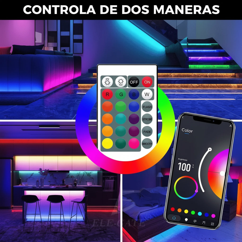 Tira LED RGB de 10 Metros con Control Bluetooth y App - Luces Inteligentes de Gran Alcance para Habitación Pro 2026 - Conecta Chava Shop
