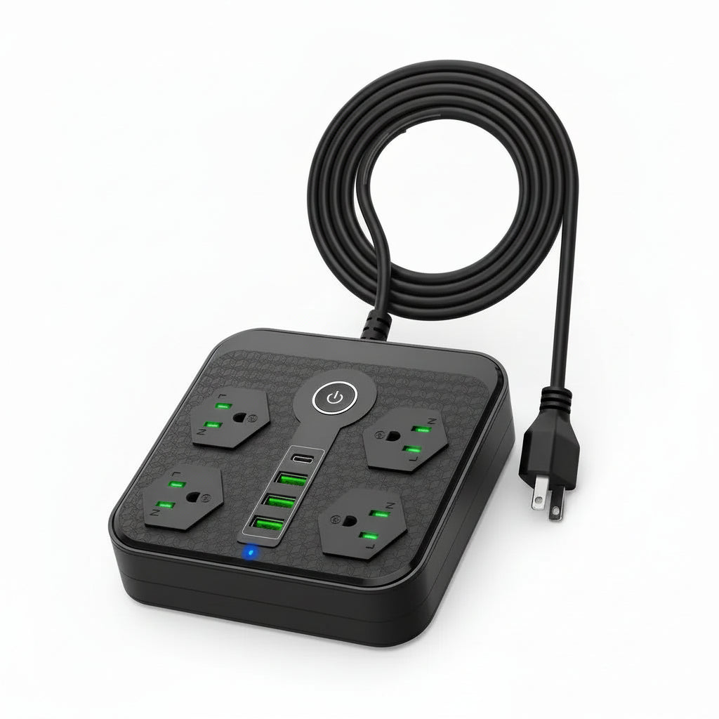 Multicontacto 8 en 1 con Puertos USB y Tipo C - Estación de Carga Inteligente para Escritorio y Protector de Sobrecargas Pro 2026 - Conecta Chava Shop
