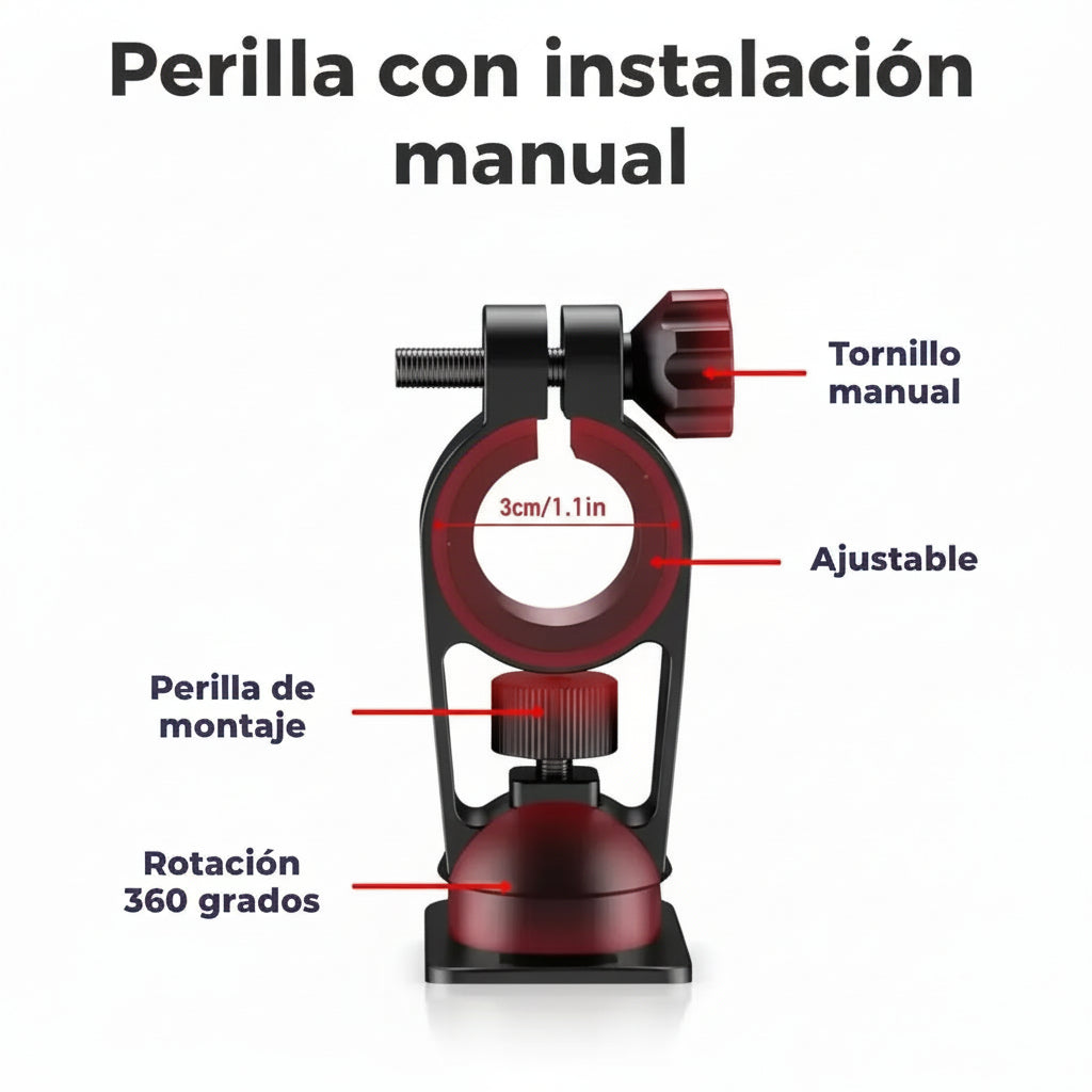 Soporte para Teléfono Bici y Moto Antideslizante - Sujeción de Alta Seguridad con Rotación 360° Pro 2026 - Conecta Chava Shop