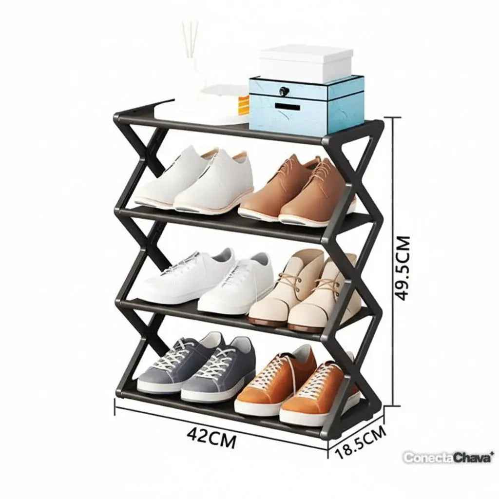 Zapatera Organizador de 4 Niveles para 8 Pares - Estante de Zapatos Ajustable y Ahorrador de Espacio Pro 2026 - Conecta Chava Shop