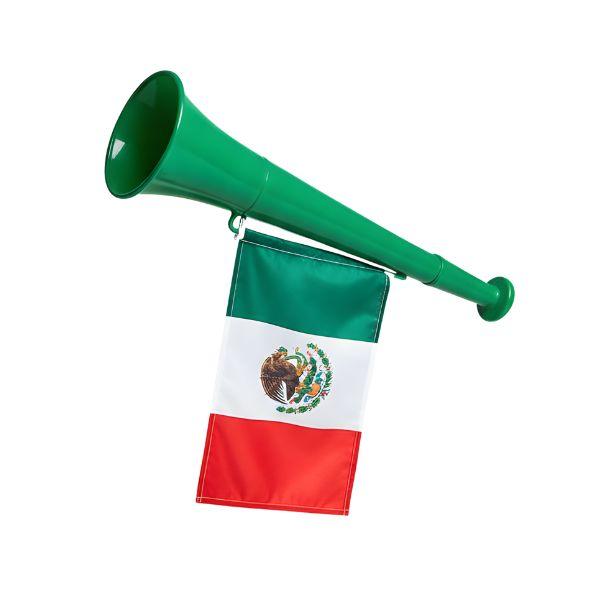 Trompeta de Plástico con Banderín Tricolor para Eventos Deportivos - Corneta de Animación Pro 2026 - Conecta Chava Shop