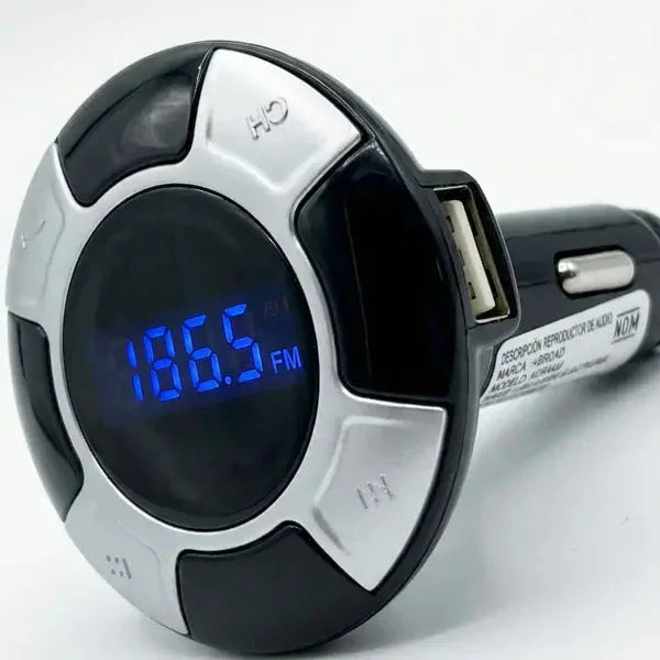 Transmisor Bluetooth FM Multiconexión para Auto - Reproductor MP3 con Entradas USB, TF y AUX, Manos Libres de Alta Fidelidad - Conecta Chava Shop