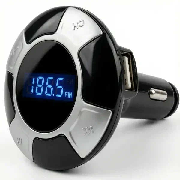Transmisor Bluetooth FM Multiconexión para Auto - Reproductor MP3 con Entradas USB, TF y AUX, Manos Libres de Alta Fidelidad - Conecta Chava Shop