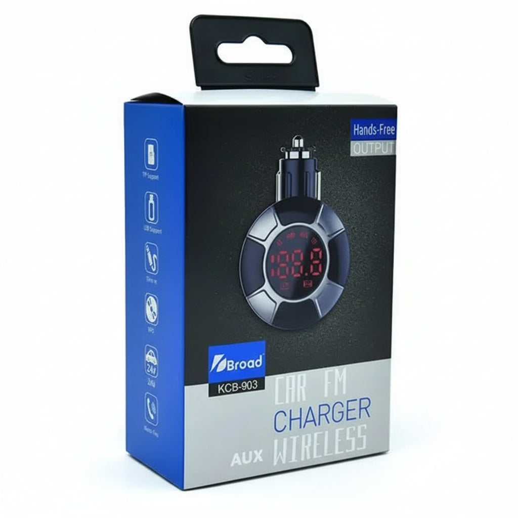 Transmisor Bluetooth FM Multiconexión para Auto - Reproductor MP3 con Entradas USB, TF y AUX, Manos Libres de Alta Fidelidad - Conecta Chava Shop