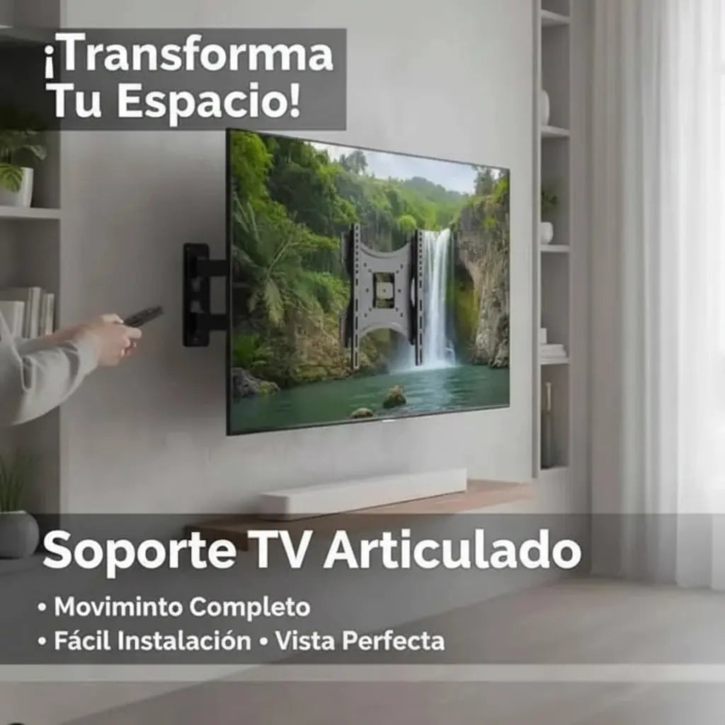 Soporte de TV Articulado de 13" a 42" Pulgadas - Brazo Giratorio con Extensión, Ahorra Espacio en Pared, Compatible VESA Pro - Conecta Chava Shop