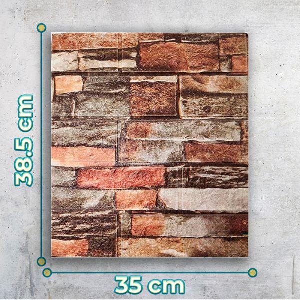 Paquete 10 Paneles de Pared 3D de Espuma XPE Autoadhesivos Tipo Ladrillo Marrón Mosaico 35×38.5 cm Pro 2026 - Conecta Chava Shop