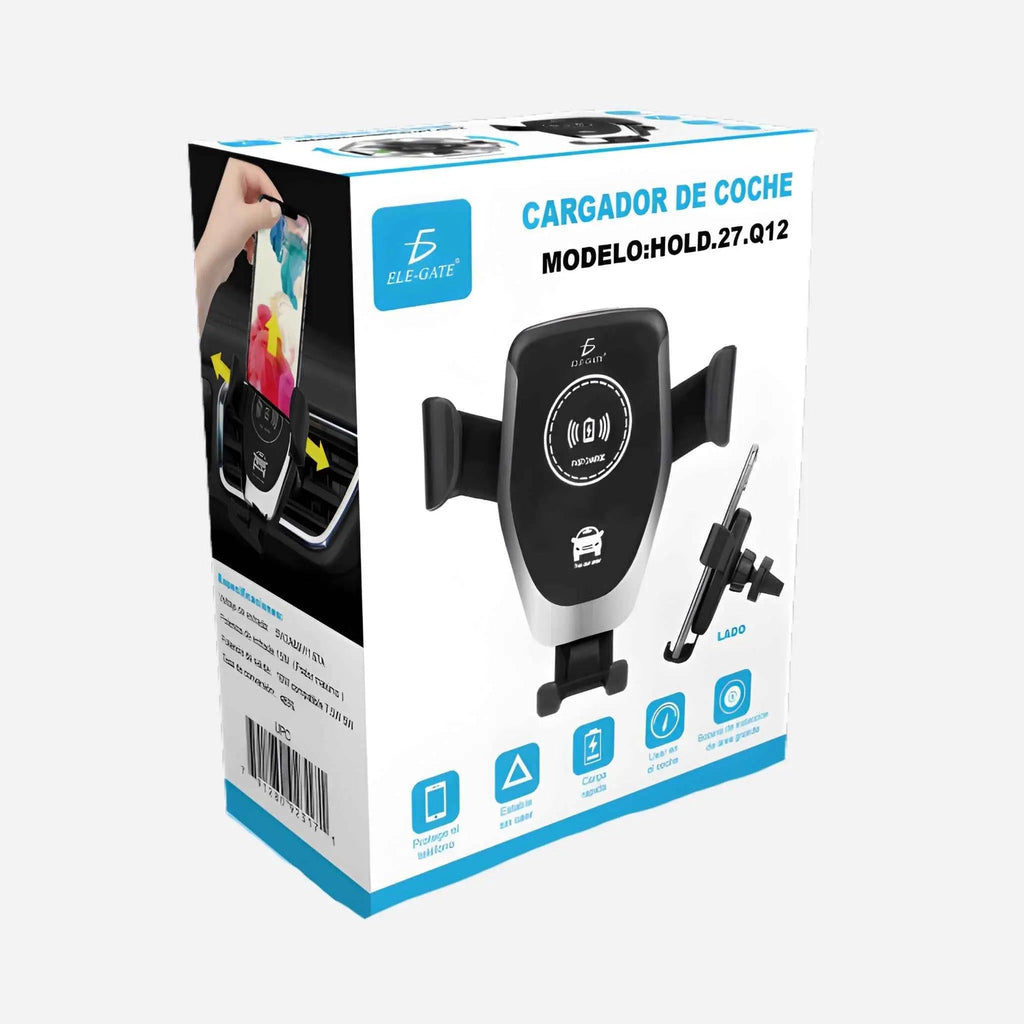Cargador Inalámbrico para Auto con Sensor de Apertura Automática - Soporte de Carga Rápida Qi Pro 2026 - Conecta Chava Shop