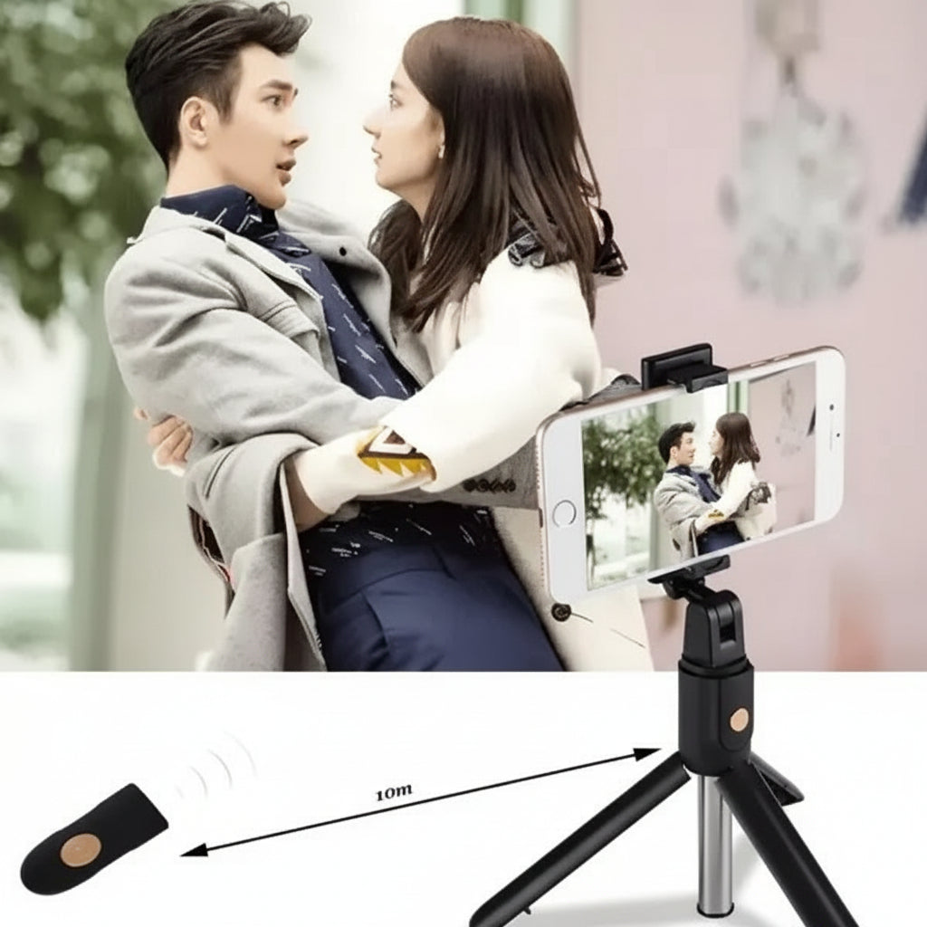 Trípode Selfie Bluetooth con Control Remoto Inalámbrico - Soporte Ajustable de Alta Estabilidad para Celular, Calidad Vlog Pro 2026 - Conecta Chava Shop