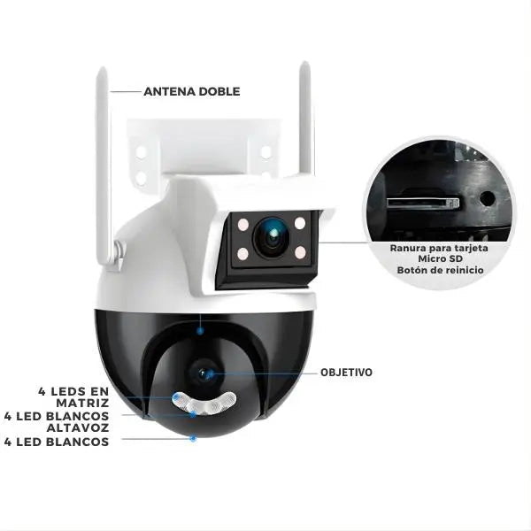 Cámara de Vigilancia IP Exteriores 4MP con WiFi y Visión Nocturna - Cámara de Seguridad Impermeable Pro 2026 - Conecta Chava Shop