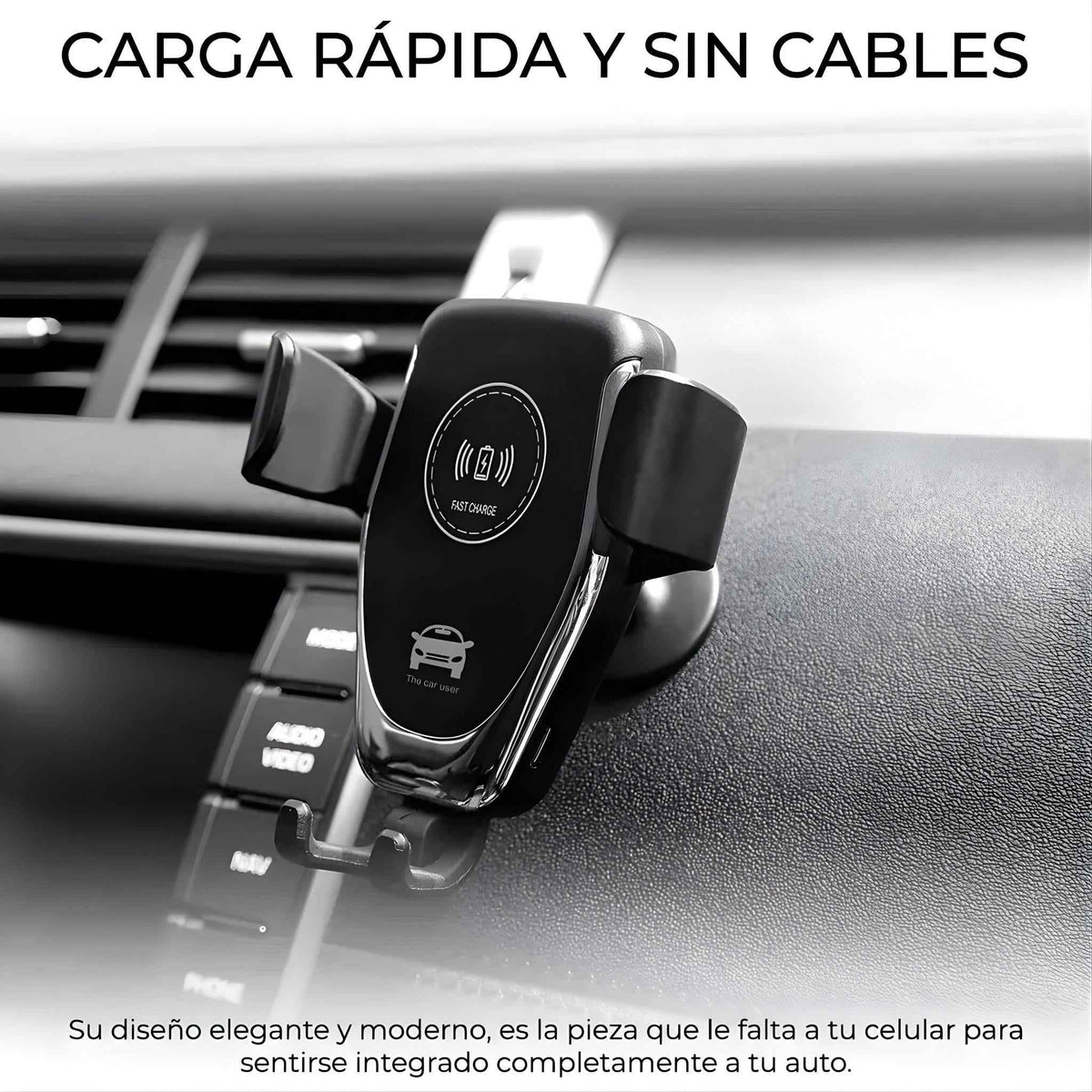 Cargador Inalámbrico para Auto con Sensor de Apertura Automática - Soporte de Carga Rápida Qi Pro 2026 - Conecta Chava Shop