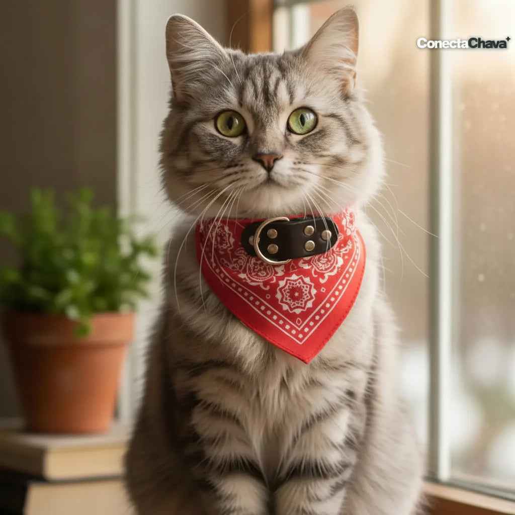 Collar para Perro Ajustable con Bandana Resistente al Agua - Accesorio de Moda para Mascotas con Hebilla de Seguridad Pro 2026 - Conecta Chava Shop