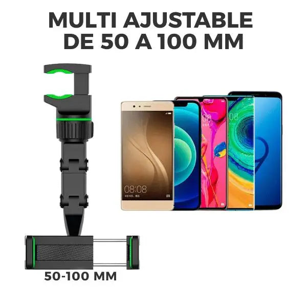 Soporte de Celular para Retrovisor con Rotación 360° - Sujeción Firme y Ajustable para Auto Pro 2026 - Conecta Chava Shop