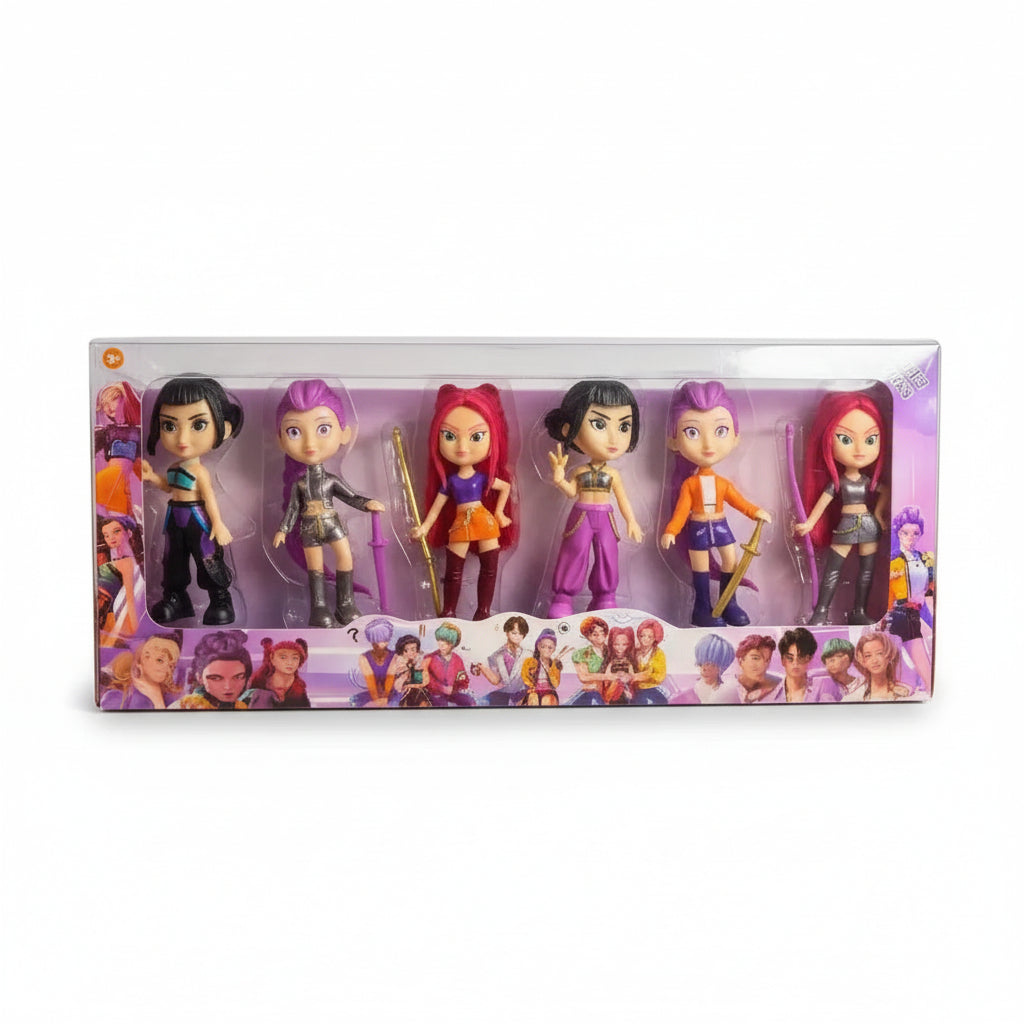 Set de 6 Figuras Kpop Huntrix Cazadores de Demonios - Miniaturas de Acción con Base para Exhibición, Calidad de Detalle Premium 2026 - Conecta Chava Shop