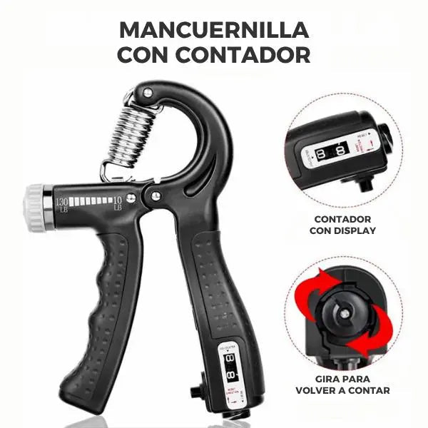 Pinza Ajustable para Entrenamiento de Agarre 5-60 kg - Fortalecedor de Mano y Antebrazo con Contador Pro 2026 - Conecta Chava Shop