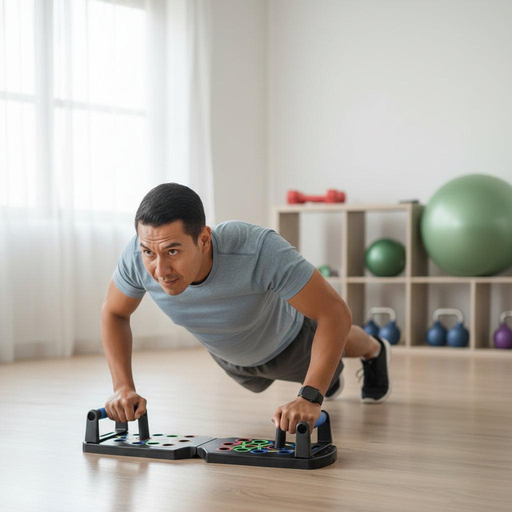 Tabla Push Up 10 en 1 Plegable para Entrenamiento Muscular - Sistema de Lagartijas con Guía de Colores para Pecho, Espalda y Brazos Pro 2026 - Conecta Chava Shop