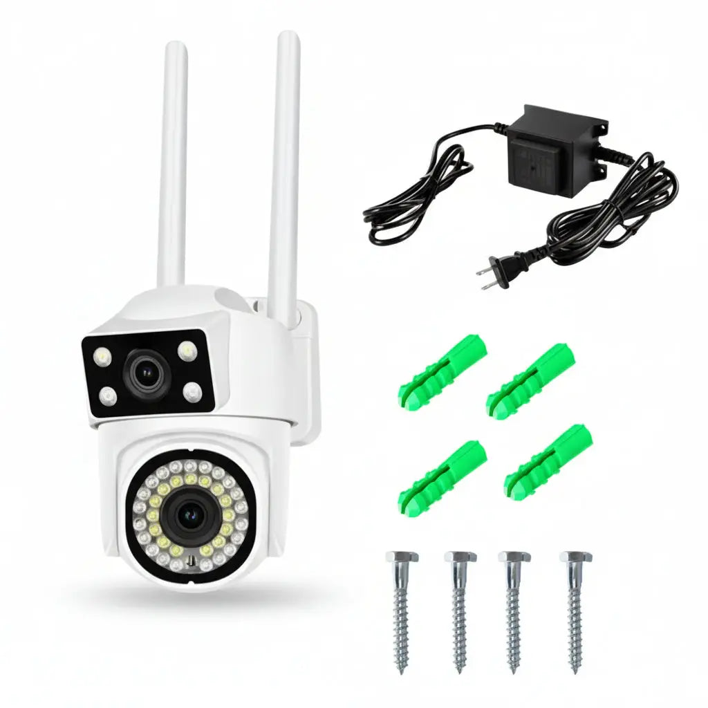 Cámara de Vigilancia Exterior WiFi 4MP con Visión Nocturna a Color - Cámara PTZ 360 Inteligente con Detección de Humano Pro 2026 - Conecta Chava Shop