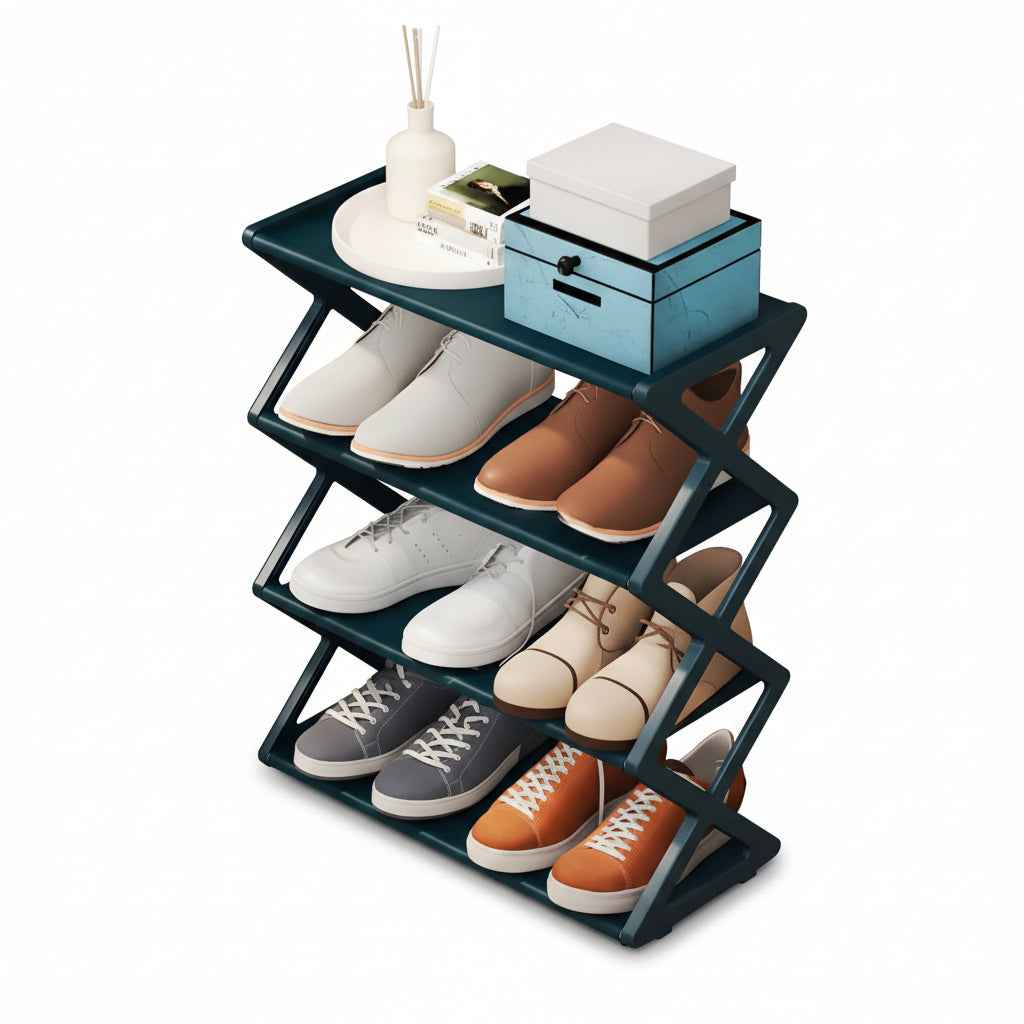 Zapatera Organizador de 4 Niveles para 8 Pares - Estante de Zapatos Ajustable y Ahorrador de Espacio Pro 2026 - Conecta Chava Shop