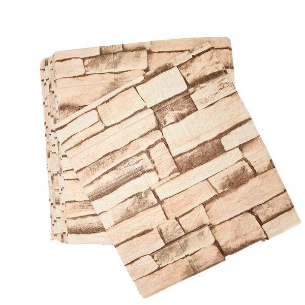 Paneles de Pared 3D Espuma XPE Autoadhesivos Tipo Ladrillo Beige Mosaico 35×38.5 cm Paquete 10 ladrillos de rodny - Conecta Chava Shop
