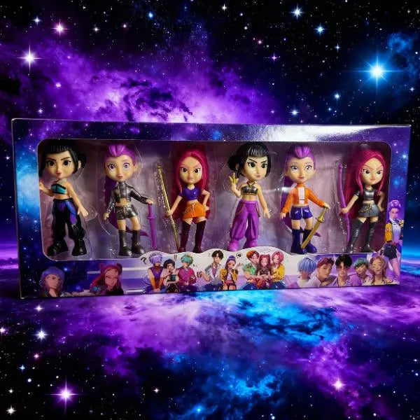 Set de 6 Figuras Kpop Huntrix Cazadores de Demonios - Miniaturas de Acción con Base para Exhibición, Calidad de Detalle Premium 2026 - Conecta Chava Shop