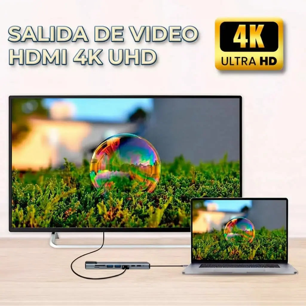 Hub USB de 8 Puertos con Carga USB-C 100W - Estación de Carga Rápida y Datos, Adaptador Multi-Puerto para Laptop y Tablet - Conecta Chava Shop
