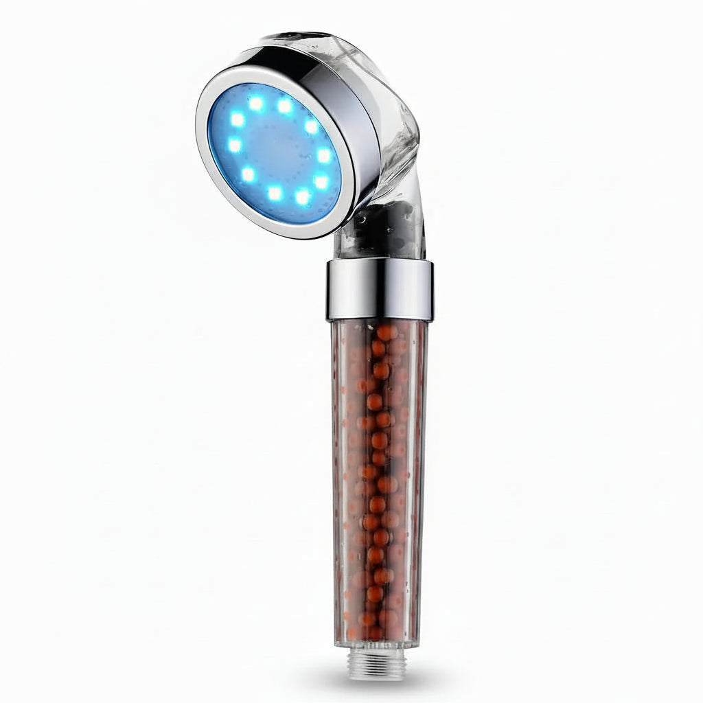 Regadera LED RGB con Sensor de Temperatura y Alta Presión - Cabezal de Ducha con Filtro de Purificación Pro 2026 - Conecta Chava Shop