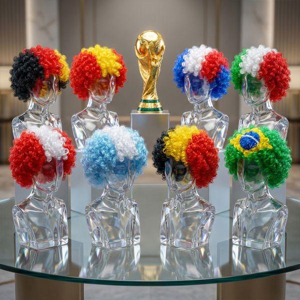 Peluca Mundialista Colores de Selecciones - Accesorio de Animación para Eventos Deportivos Pro 2026 - Conecta Chava Shop