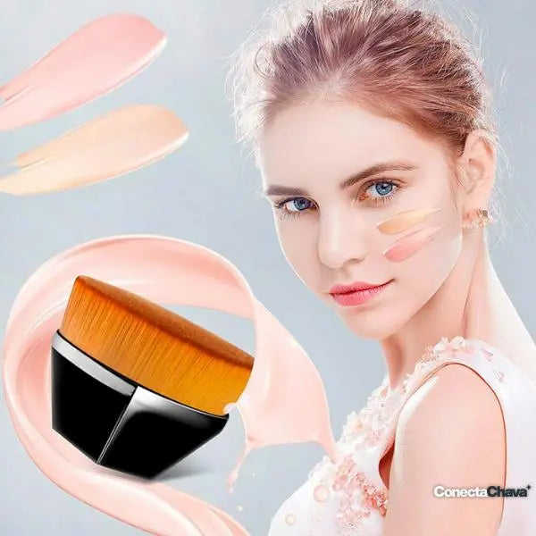 Brocha Profesional para Base Líquida de Cerdas Densas - Pincel de Maquillaje para Acabado Natural y Uniforme Pro 2026 - Conecta Chava Shop