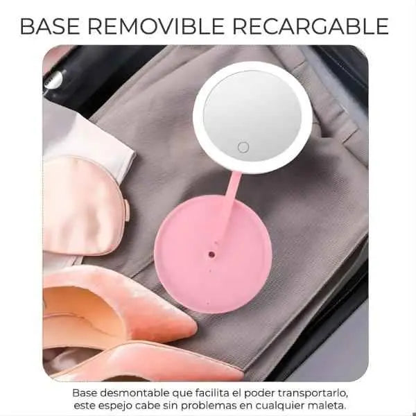 Aro de Luz LED para Maquillaje con Espejo Integrado - Lámpara Recargable con Brillo Ajustable Pro 2026 - Conecta Chava Shop