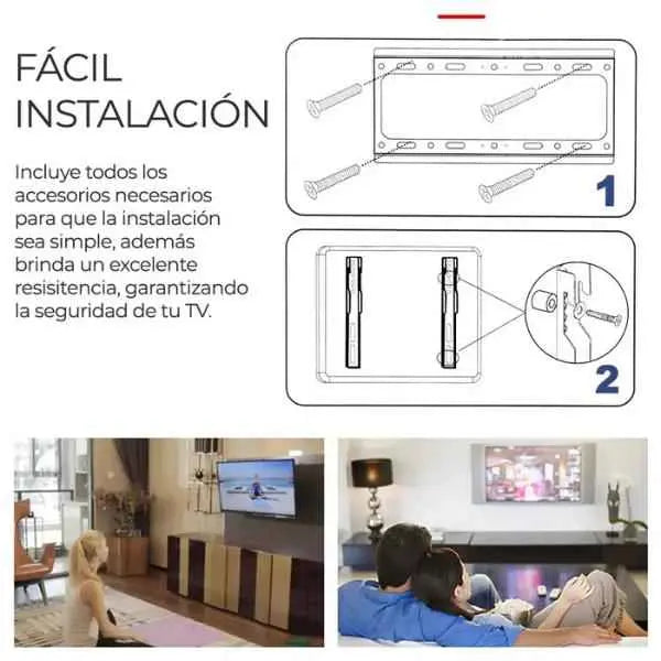 Soporte de TV Ultra Delgado de 14" a 42" Pulgadas - Montaje de Pared Perfil Bajo e Invisible para Smart TV Pro 2026 - Conecta Chava Shop