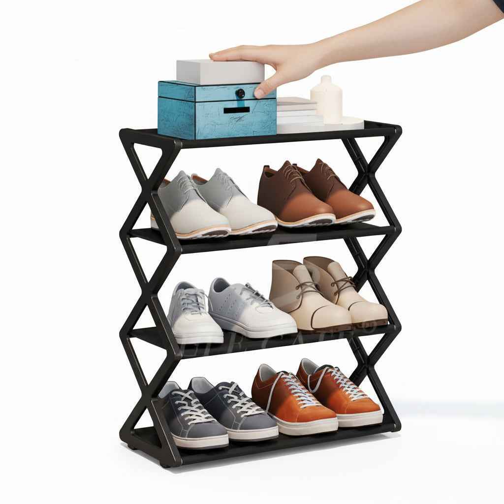 Zapatera Organizador de 4 Niveles para 8 Pares - Estante de Zapatos Ajustable y Ahorrador de Espacio Pro 2026 - Conecta Chava Shop