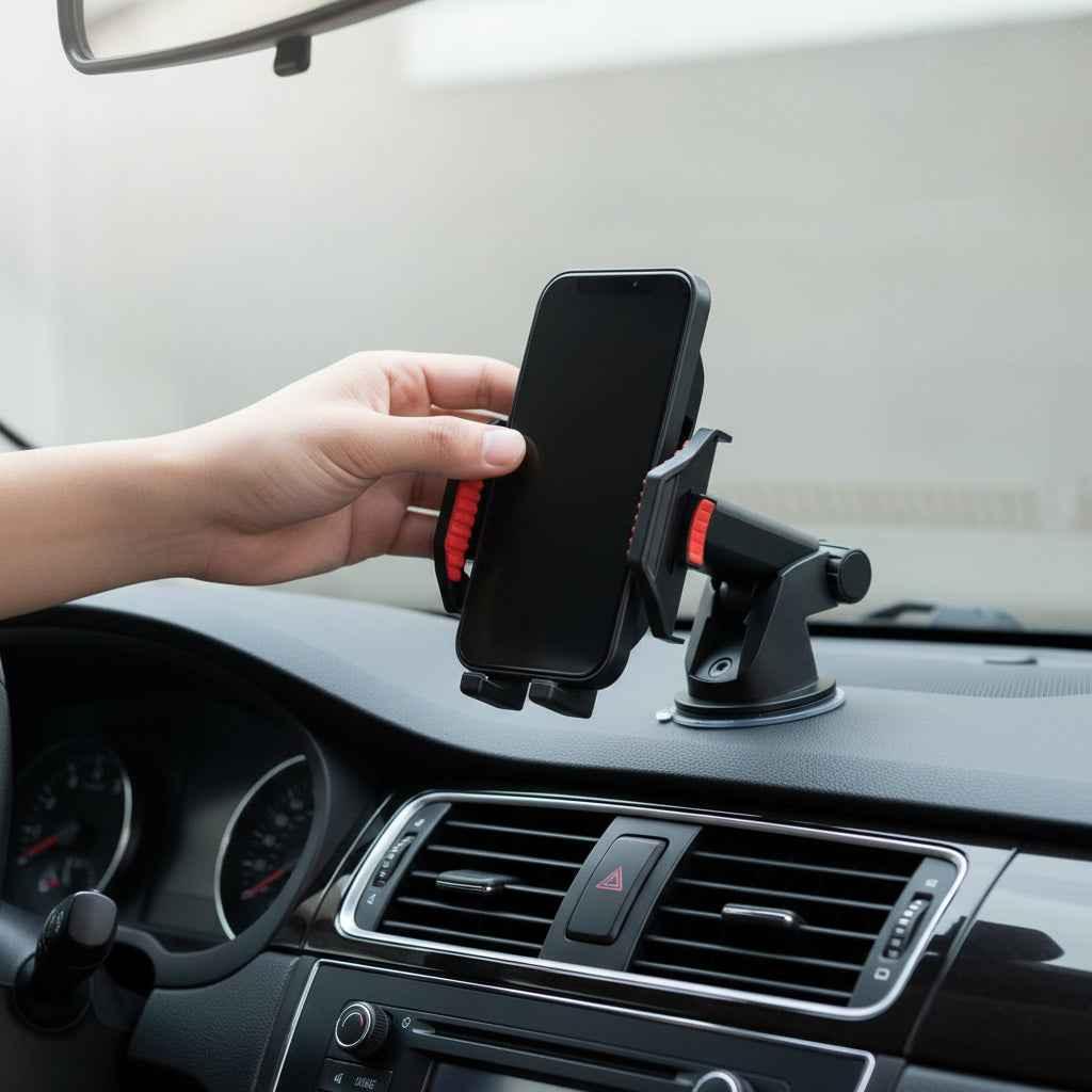 Soporte de Celular para Auto con Ventosa de Succión Fuerte - Brazo Extensible en Material ABS y Silicona con Rotación 360° Pro 2026 - Conecta Chava Shop