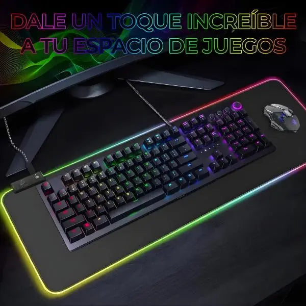 Mousepad Gamer XXL RGB 90x40 cm - Tapete Extendido para Teclado y Mouse Setup Gamer Pro 2026 - Conecta Chava Shop