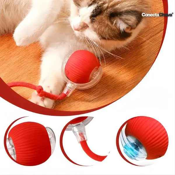 Pelota Interactiva para Mascotas Automática y Recargable USB - Juguete Inteligente con Movimiento Aleatorio y Luces LED Pro 2026 - Conecta Chava Shop