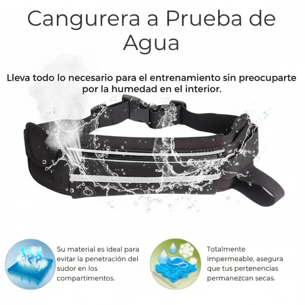 Cangurera Deportiva Impermeable para Running y Gym - Cinturón de Correr Ligero con Ajuste Antirrebote, Calidad Pro 2026 - Conecta Chava Shop