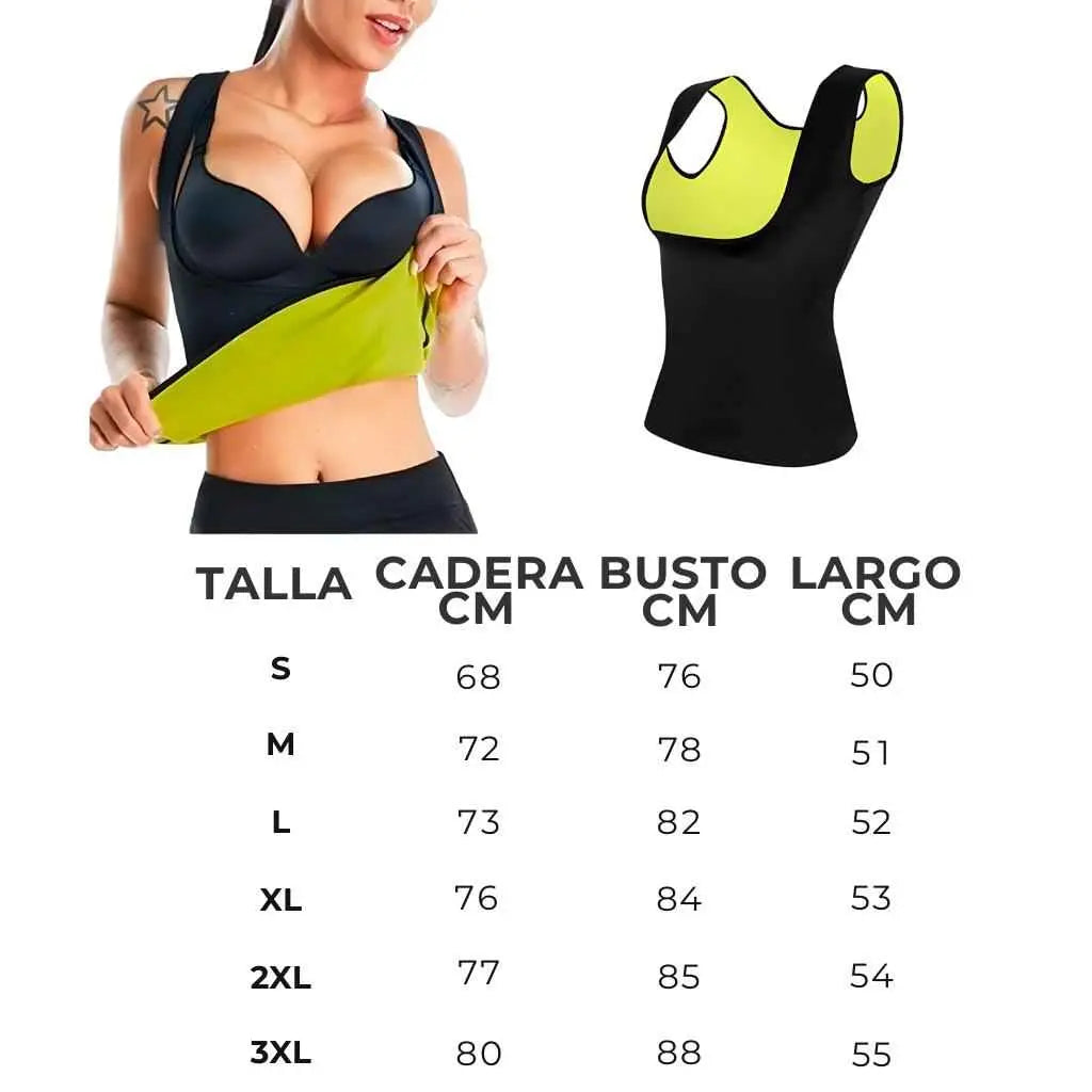 Chaleco Deportivo de Neopreno con Efecto Térmico - Faja de Entrenamiento Ajustable, Soporte de Compresión Pro para Gimnasio - Conecta Chava Shop
