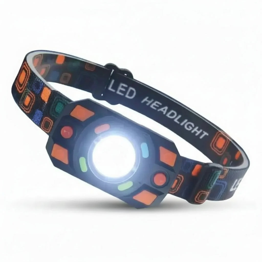 Linterna de Cabeza con Sensor de Movimiento "Sin Contacto" - Lámpara Frontal LED Recargable, Ideal para Mecánicos, Pesca y Construcción - Conecta Chava Shop