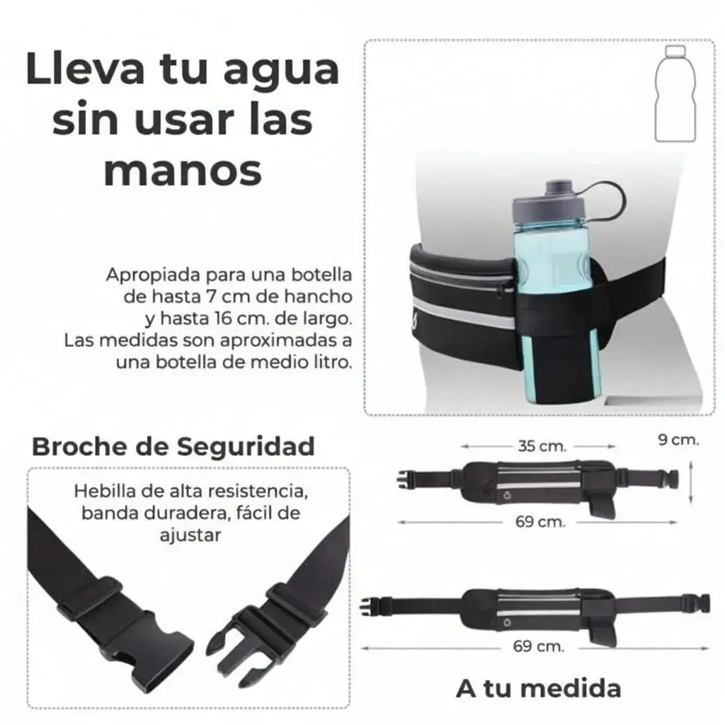 Cangurera Deportiva Impermeable para Running y Gym - Cinturón de Correr Ligero con Ajuste Antirrebote, Calidad Pro 2026 - Conecta Chava Shop