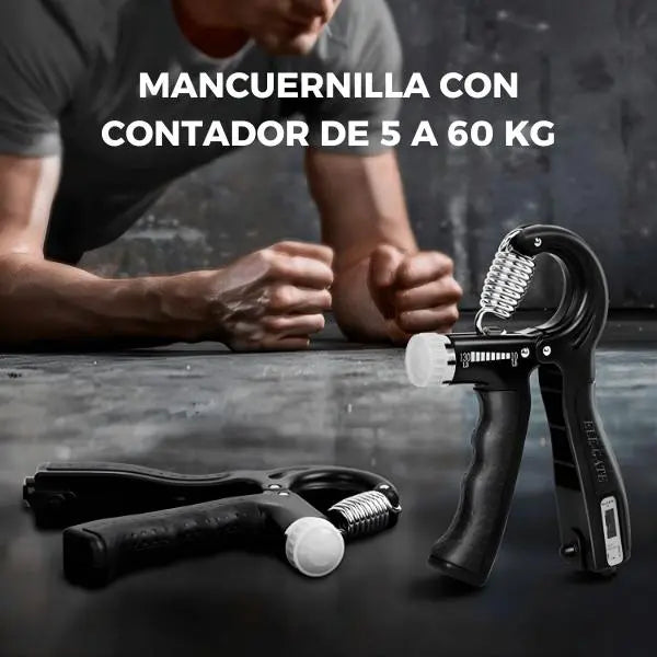 Pinza Ajustable para Entrenamiento de Agarre 5-60 kg - Fortalecedor de Mano y Antebrazo con Contador Pro 2026 - Conecta Chava Shop
