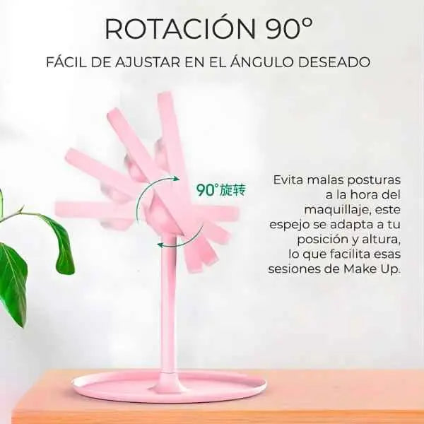 Aro de Luz LED para Maquillaje con Espejo Integrado - Lámpara Recargable con Brillo Ajustable Pro 2026 - Conecta Chava Shop